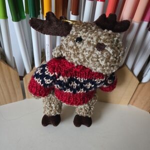 Vintage Moose Hugfun International 2000 Winter Sweater 4" Plush Stuffed Animal